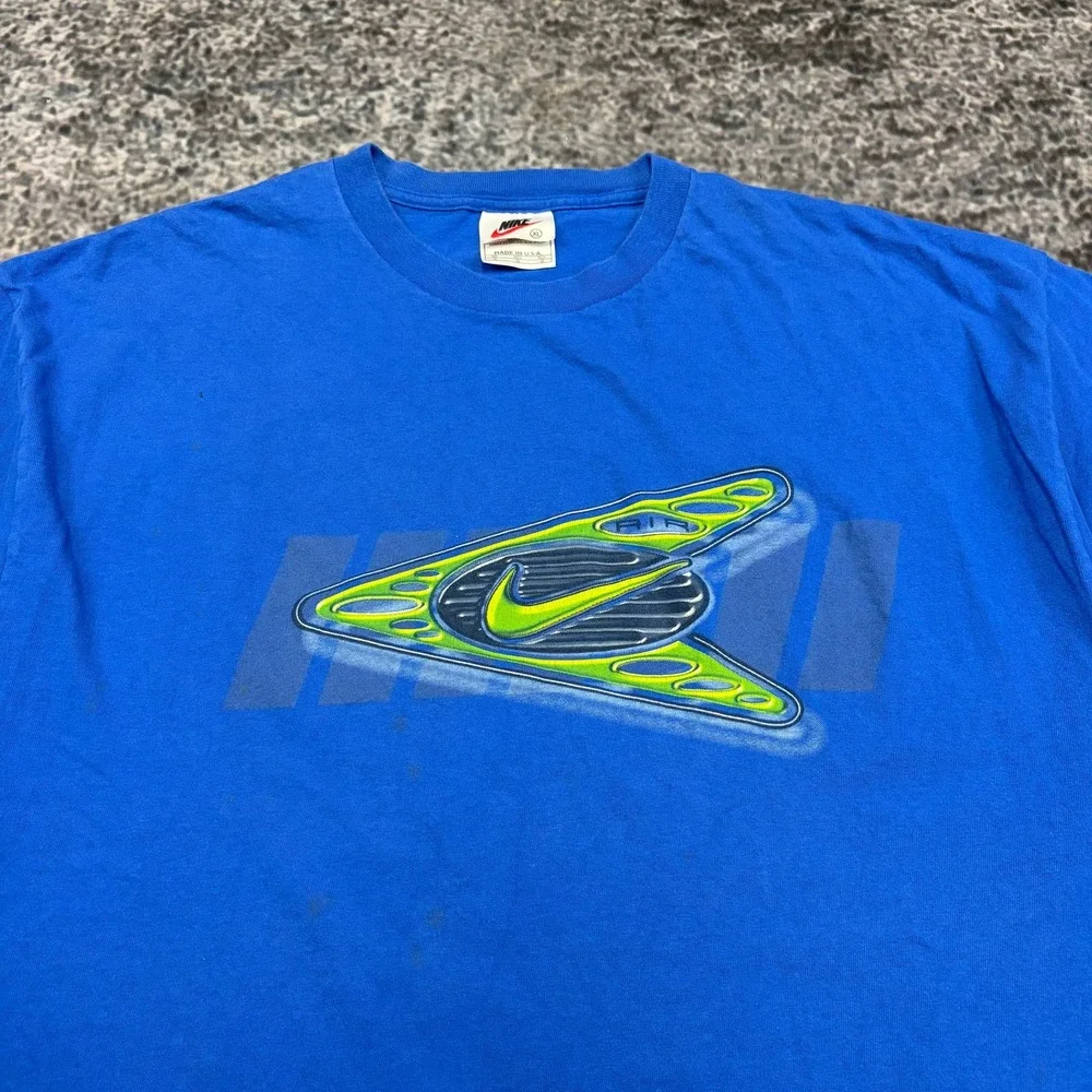 Vintage 90s Nike Air Max Arrow T Shirt Mens XL Blue